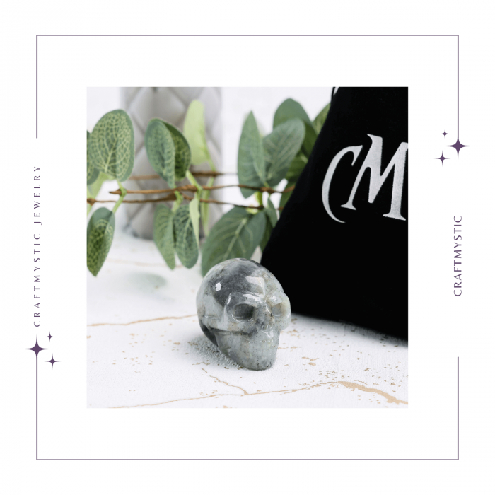 Figurina Craniu din Labradorit Natural, 5 cm - Sprijina Transformarea si Protectia Energetica [8]