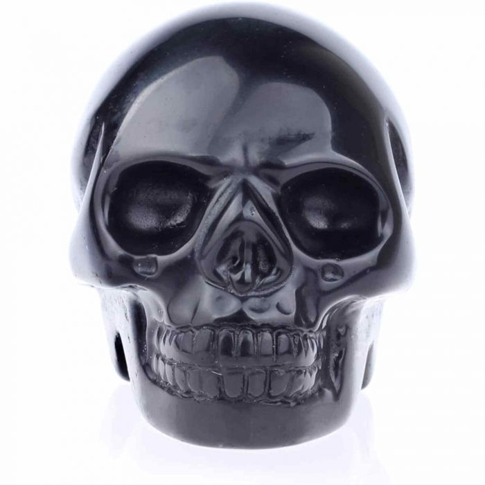 Craniu 5 cm sculptat manual din cristal de Obsidian piatra semipretioasa vindecatoare Figurina artistica pentru decor de Halloween, decoratiune pentru biroul de acasa [4]