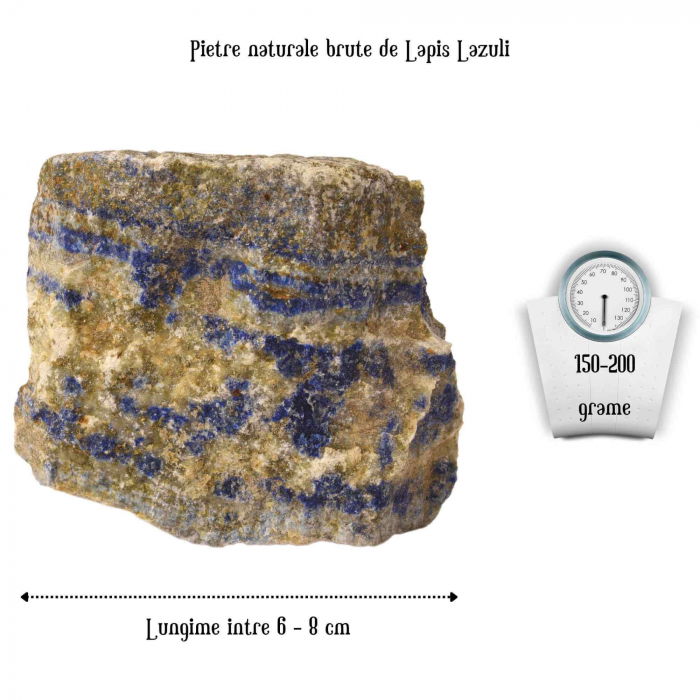 Cristal Natural Brut Lapis Lazuli - Piatra de Vindecare si Auto-Cunoastere, Dimensiuni 5-8 cm, Greutate 80-300 g [9]