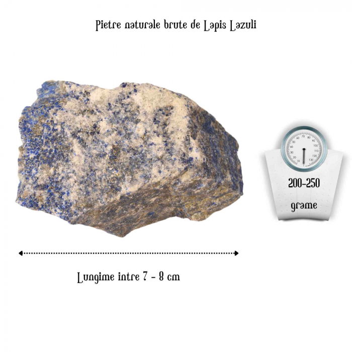 Cristal Natural Brut Lapis Lazuli - Piatra de Vindecare si Auto-Cunoastere, Dimensiuni 5-8 cm, Greutate 80-300 g [13]