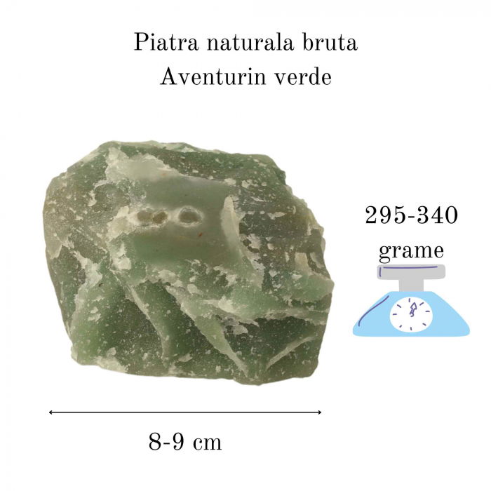 Cristal natural unicat Aventurin Verde pietre brute 9 cm - Pietre semipretioase pentru echilibru si calmare emotionala [2]