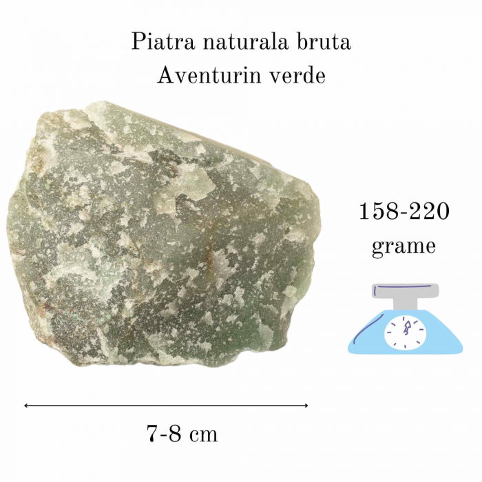 Cristal natural unicat Aventurin Verde pietre brute 9 cm - Pietre semipretioase pentru echilibru si calmare emotionala [9]