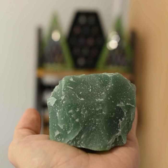 Cristal natural unicat Aventurin Verde pietre brute 9 cm - Pietre semipretioase pentru echilibru si calmare emotionala [4]