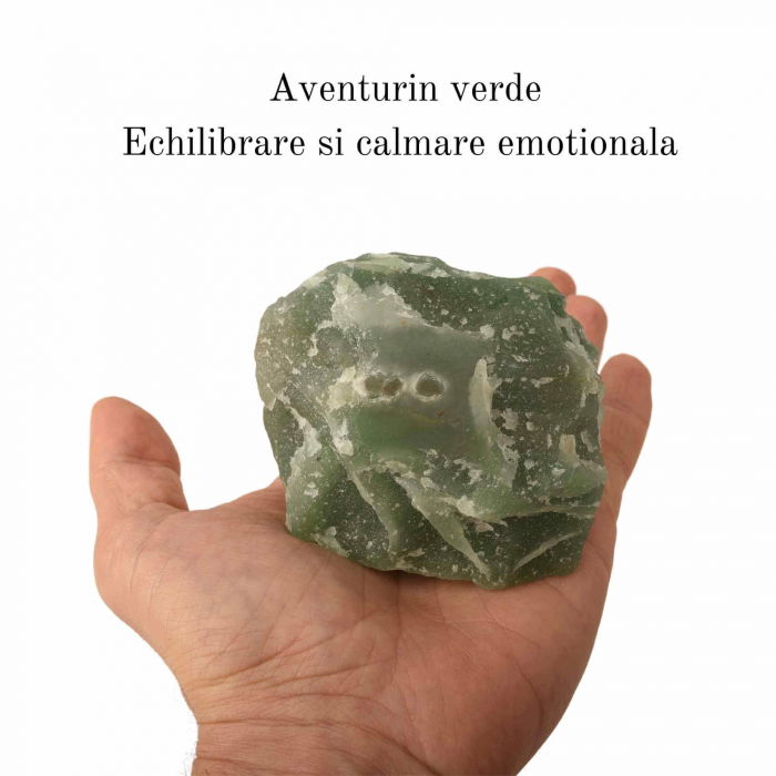 Cristal natural unicat Aventurin Verde pietre brute 9 cm - Pietre semipretioase pentru echilibru si calmare emotionala [4]