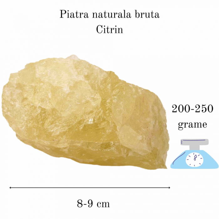 Cristal natural unicat Citrin pietre brute 8-9 cm  - Pietre semiprețioase pentru optimism, creativitate, motivatie [10]