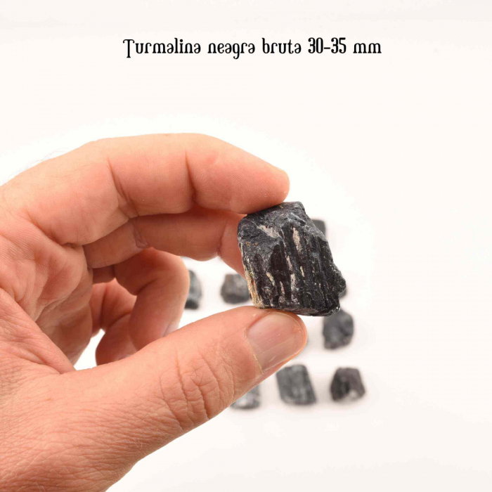 Cristal natural unicat de vindecare Turmalina neagra pietre brute 8-9 cm  - Pentru energie pozitiva, protectie [20]