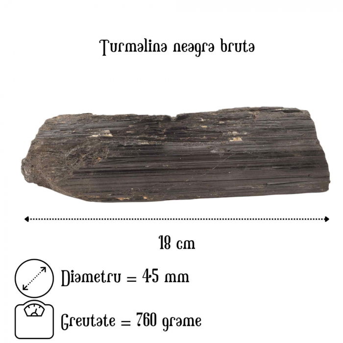 Cristal natural unicat de vindecare Turmalina neagra pietre brute 8-9 cm  - Pentru energie pozitiva, protectie [8]