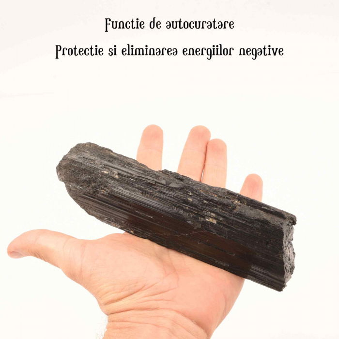 Cristal natural unicat de vindecare Turmalina neagra pietre brute 8-9 cm  - Pentru energie pozitiva, protectie [14]