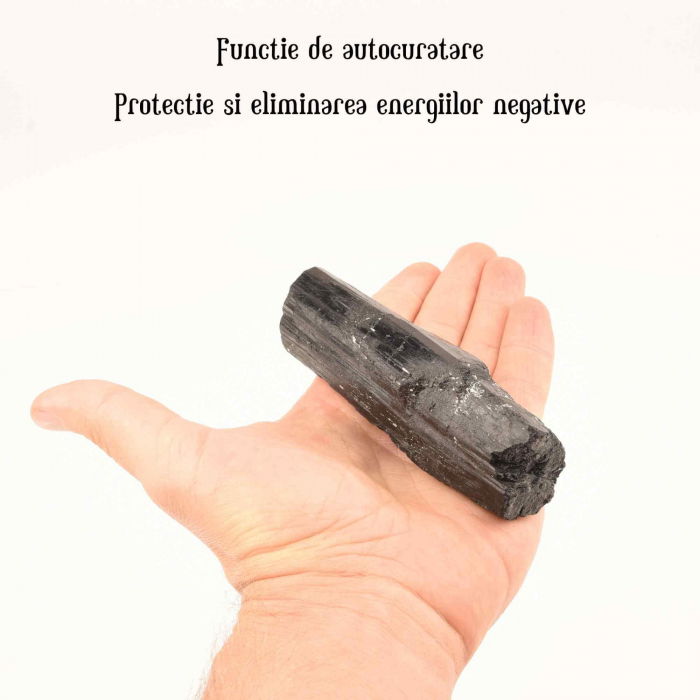 Cristal natural unicat de vindecare Turmalina neagra pietre brute 8-9 cm  - Pentru energie pozitiva, protectie [15]