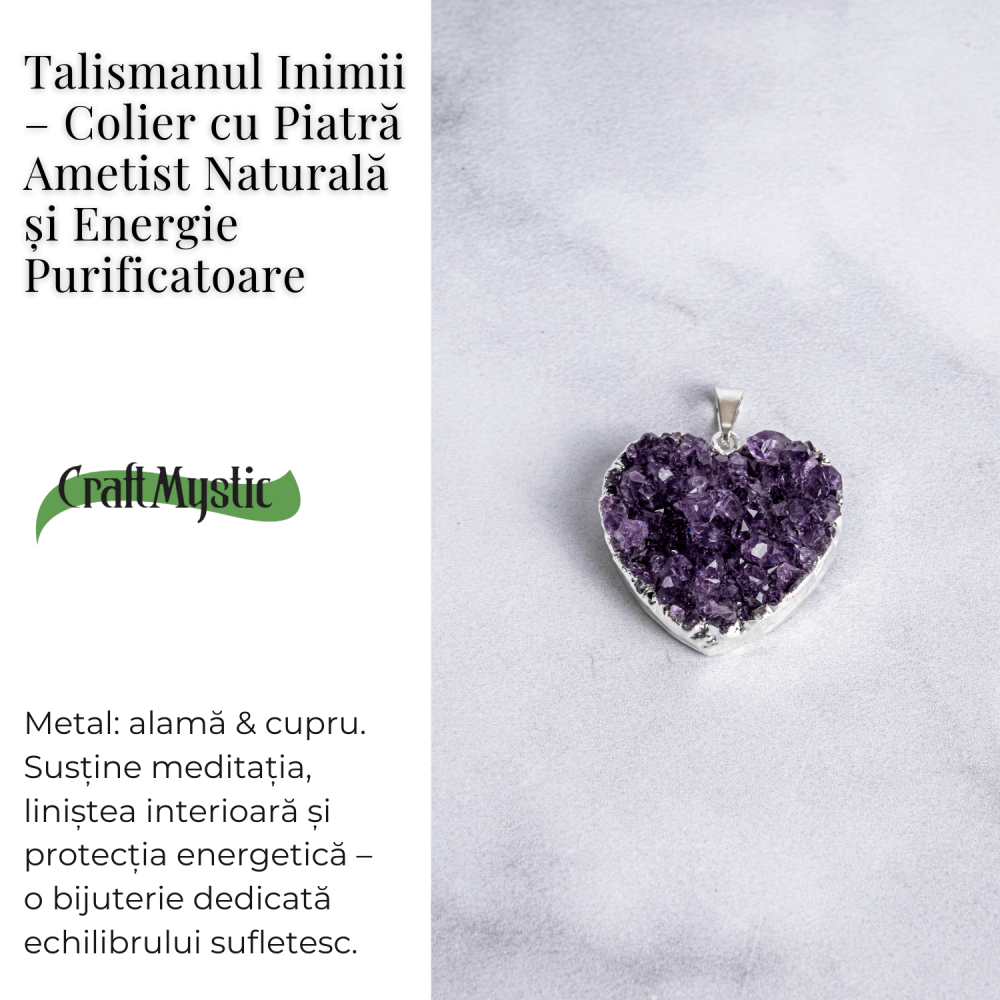 Talismanul inimii – Colier cu piatra ametist naturala si energie purificatoare [3]