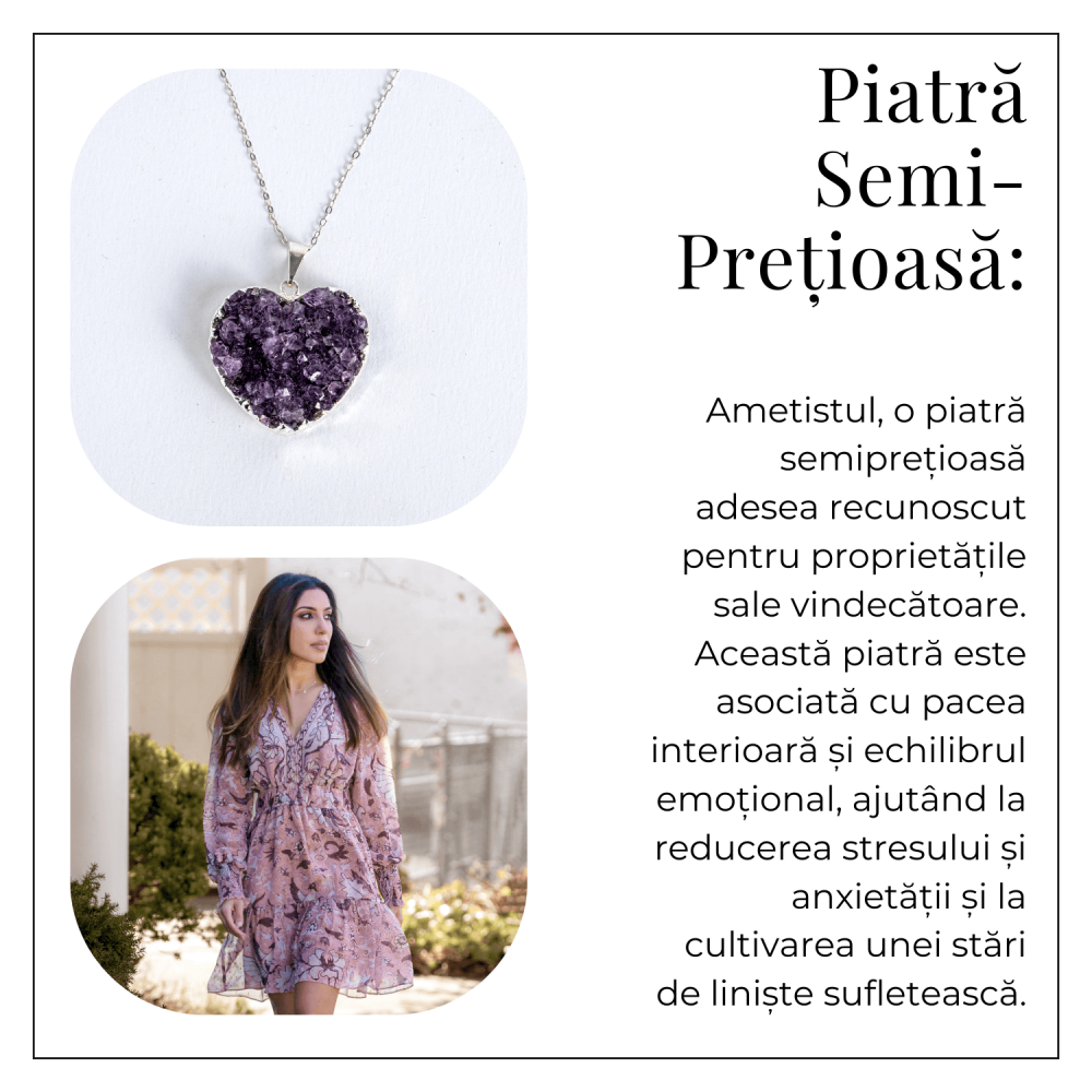 Talismanul inimii – Colier cu piatra ametist naturala si energie purificatoare [6]