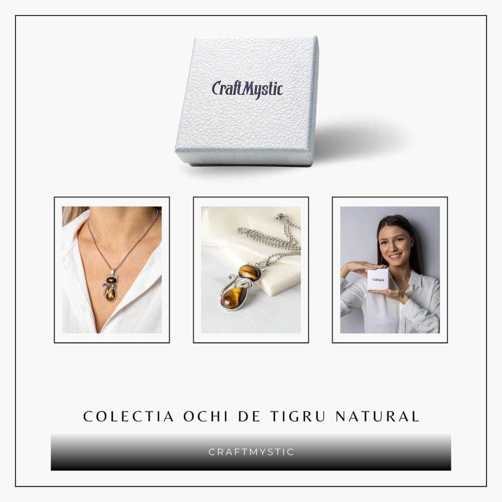 Protectie si Putere – Colier Pisica din Otel Inoxidabil cu Ochi de Tigru [8]