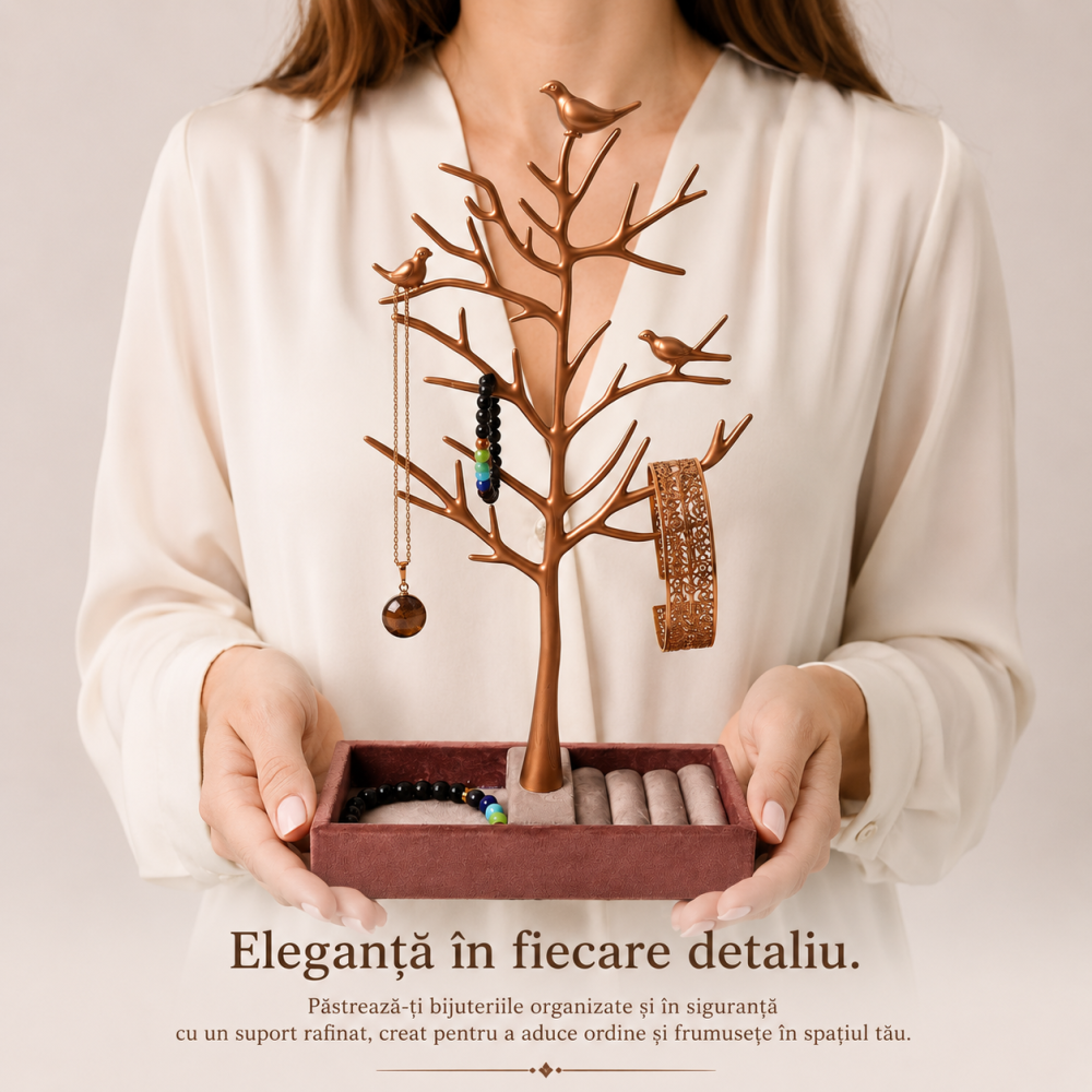 Suport pentru Bijuterii Arbore cu Pasari – Organizare Eleganta si Decor de Poveste [2]