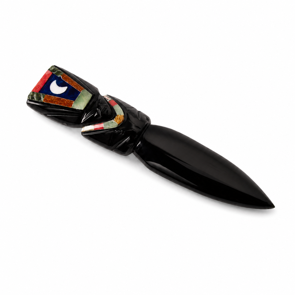 Cuțit Ritualic din Obsidian Negru Mexican Lucrat Manual – Claritate si Transformare [7]