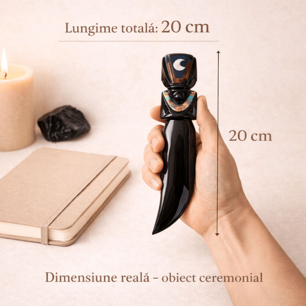 Cutit ceremonial din Obsidian natural – Editie limitata Mexic – 20 cm [2]