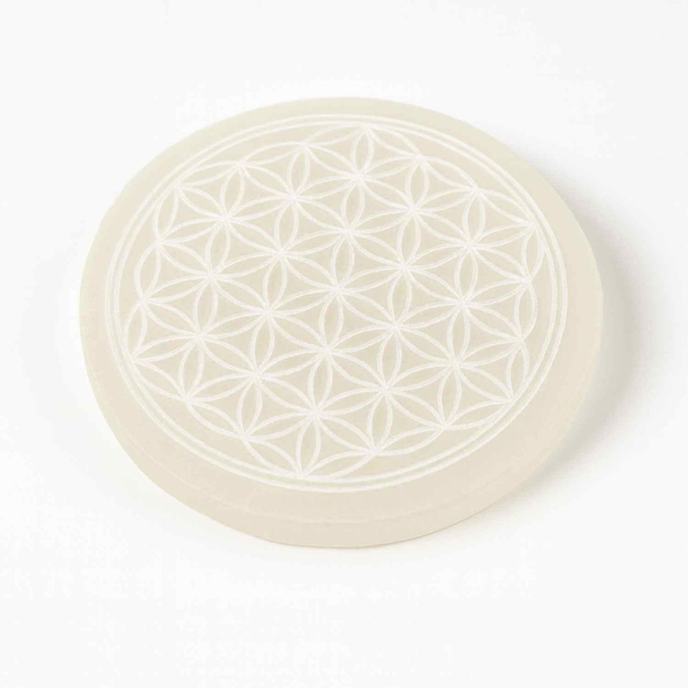 Placa Selenit cu Floarea Vietii – Purificare, Armonie si Reincarcare Energetica [1]