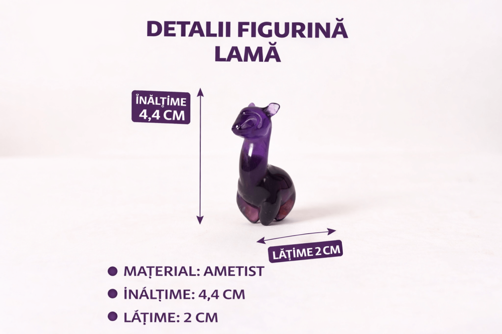Figurina Lama din Ametist – Simbol al Calmului si Protectiei Spirituale [4]