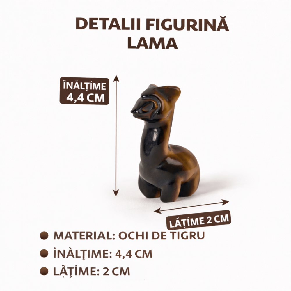 Figurina Lama din Ochi de Tigru – Simbol al Rabdarii si Protectiei Interioare [4]