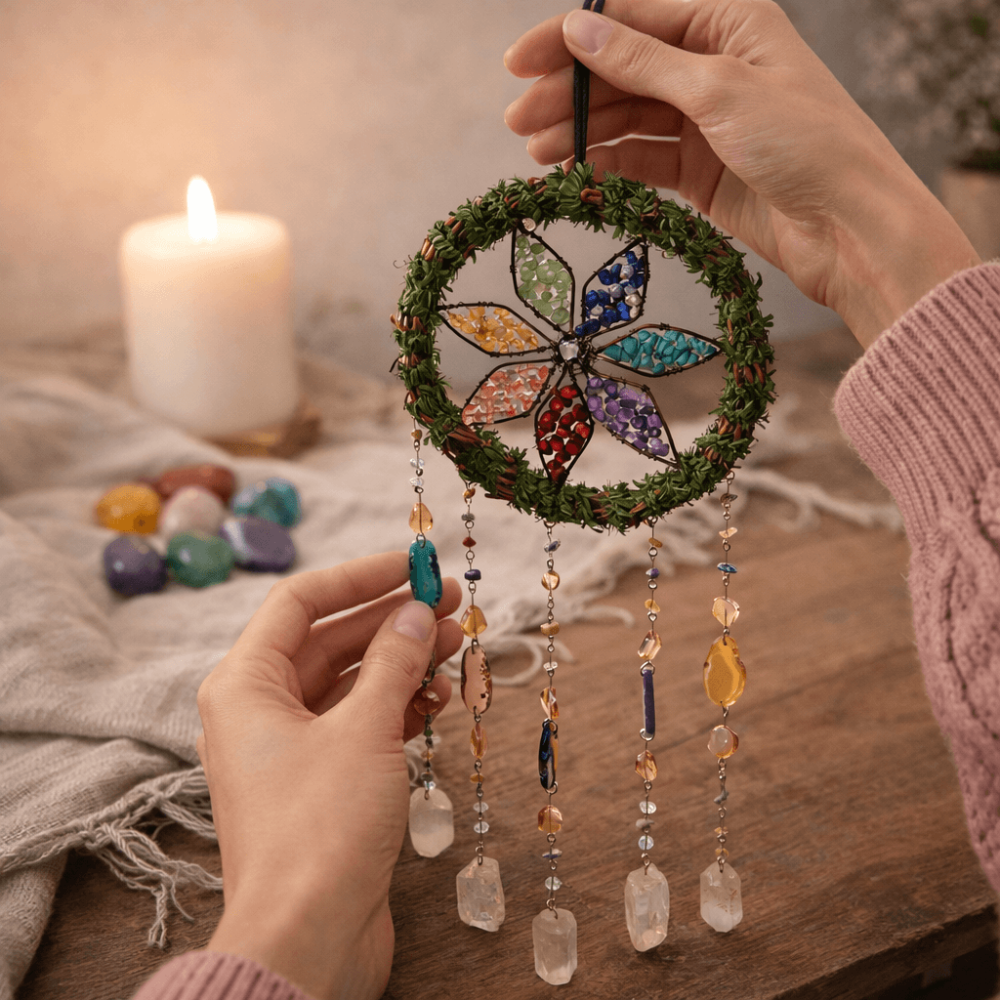 Dreamcatcher cu cele 7 Chakre si Cuart de Stanca – Echilibru Energetic si Armonie Interioara [3]