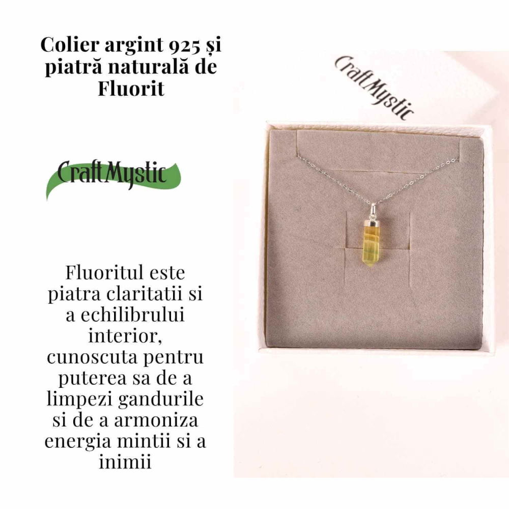 Colier Argint 925 cu Fluorit Natural – Claritate si Echilibru Interioar [3]