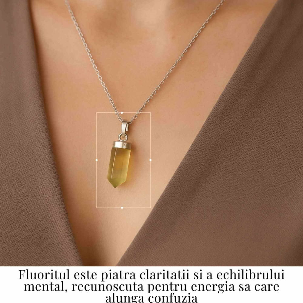 Colier Argint 925 cu Fluorit Natural – Claritate si Echilibru Interioar [2]