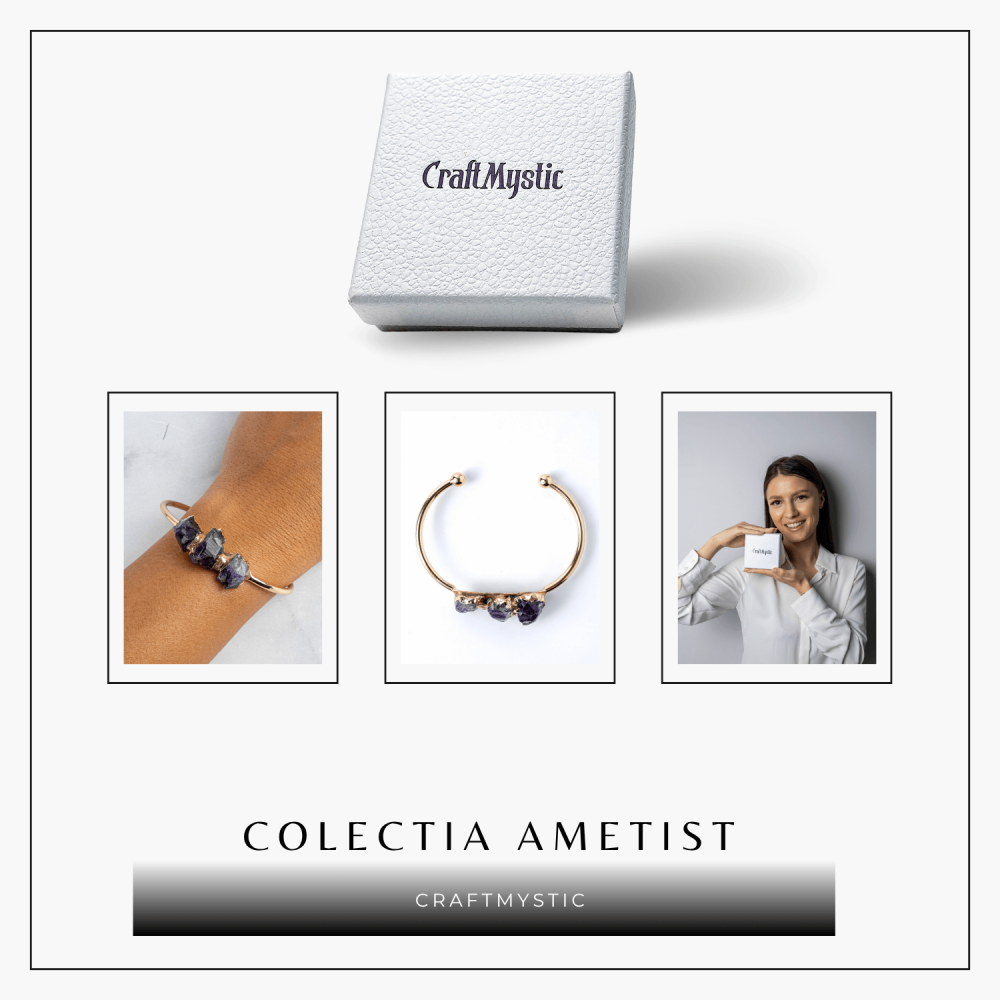 Bratara Cupru cu Ametist Brut – Claritate si Echilibru Interior [8]