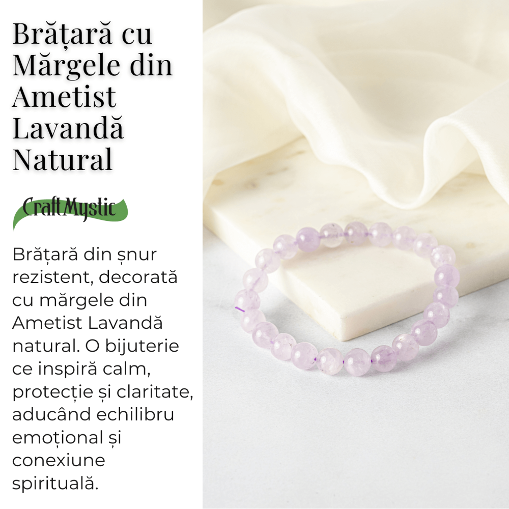 Calm si Armonie – Bratara din Ametist Lavanda Natural 8mm [3]