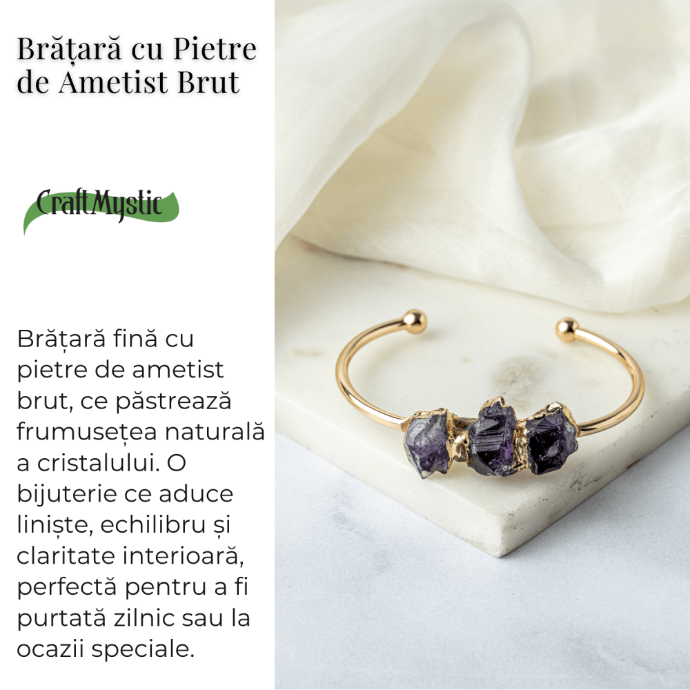 Bratara Cupru cu Ametist Brut – Claritate si Echilibru Interior [3]