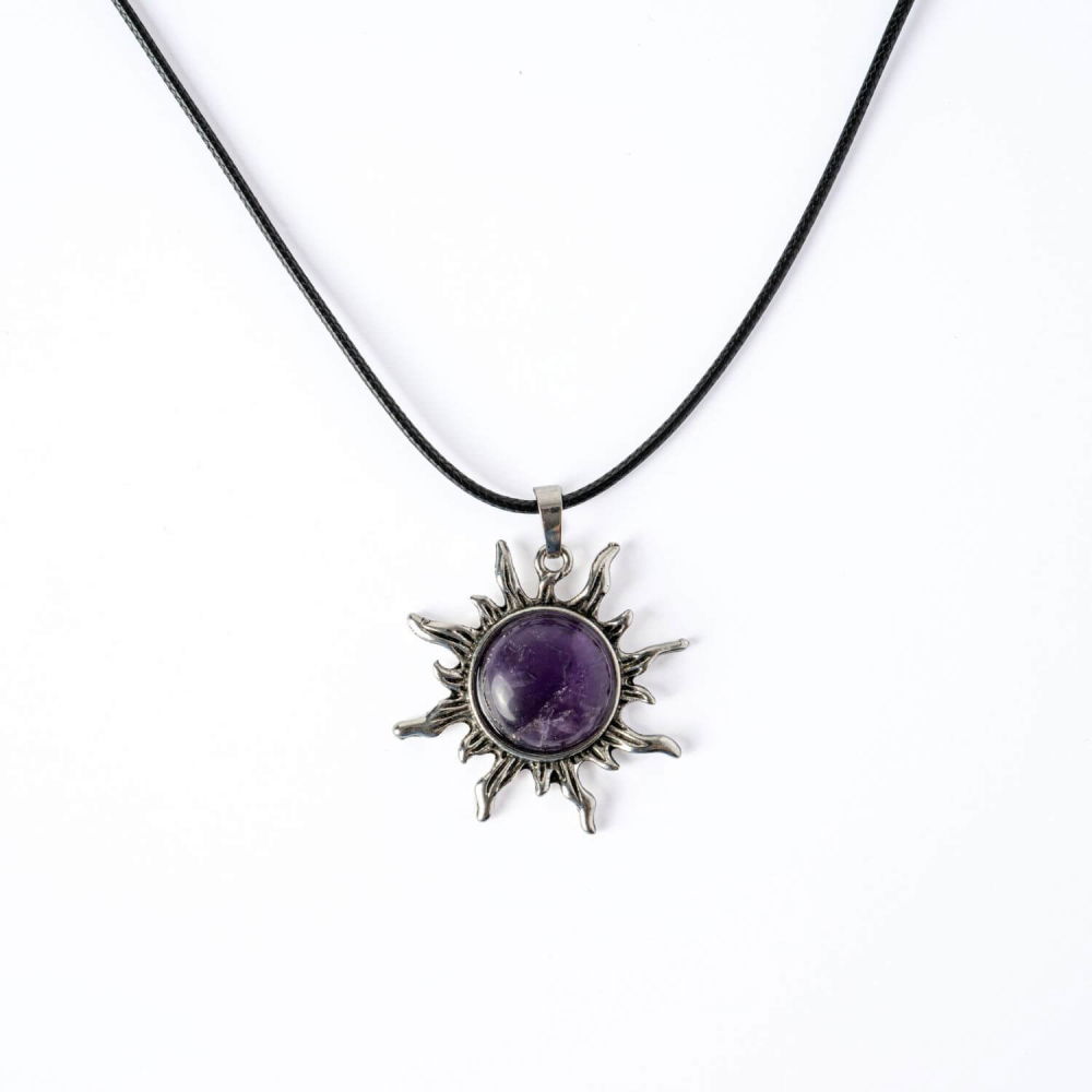 Echilibru si Spiritualitate – Colier Soare cu Ametist Natural [9]