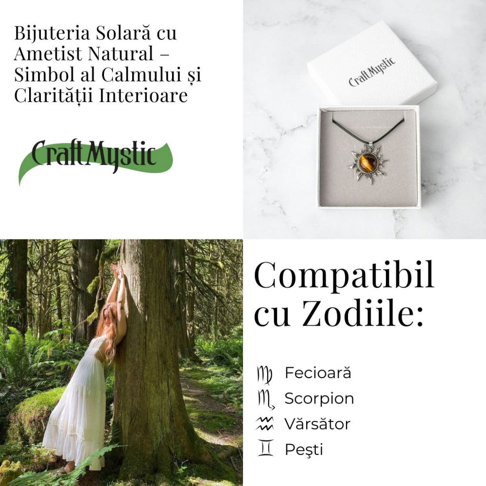 Echilibru si Spiritualitate – Colier Soare cu Ametist Natural [5]