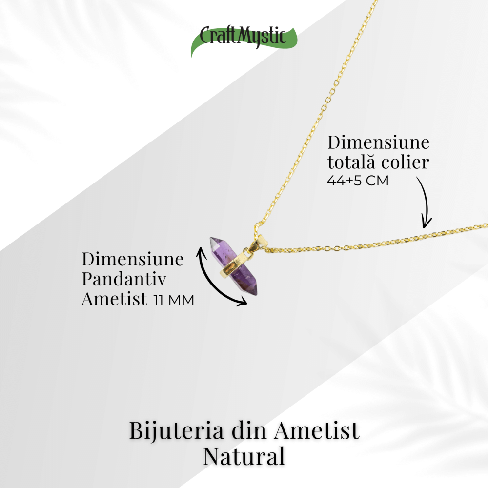 Echilibru si Linsite – Colier din Ametist Natural pe Lant de Cupru [4]