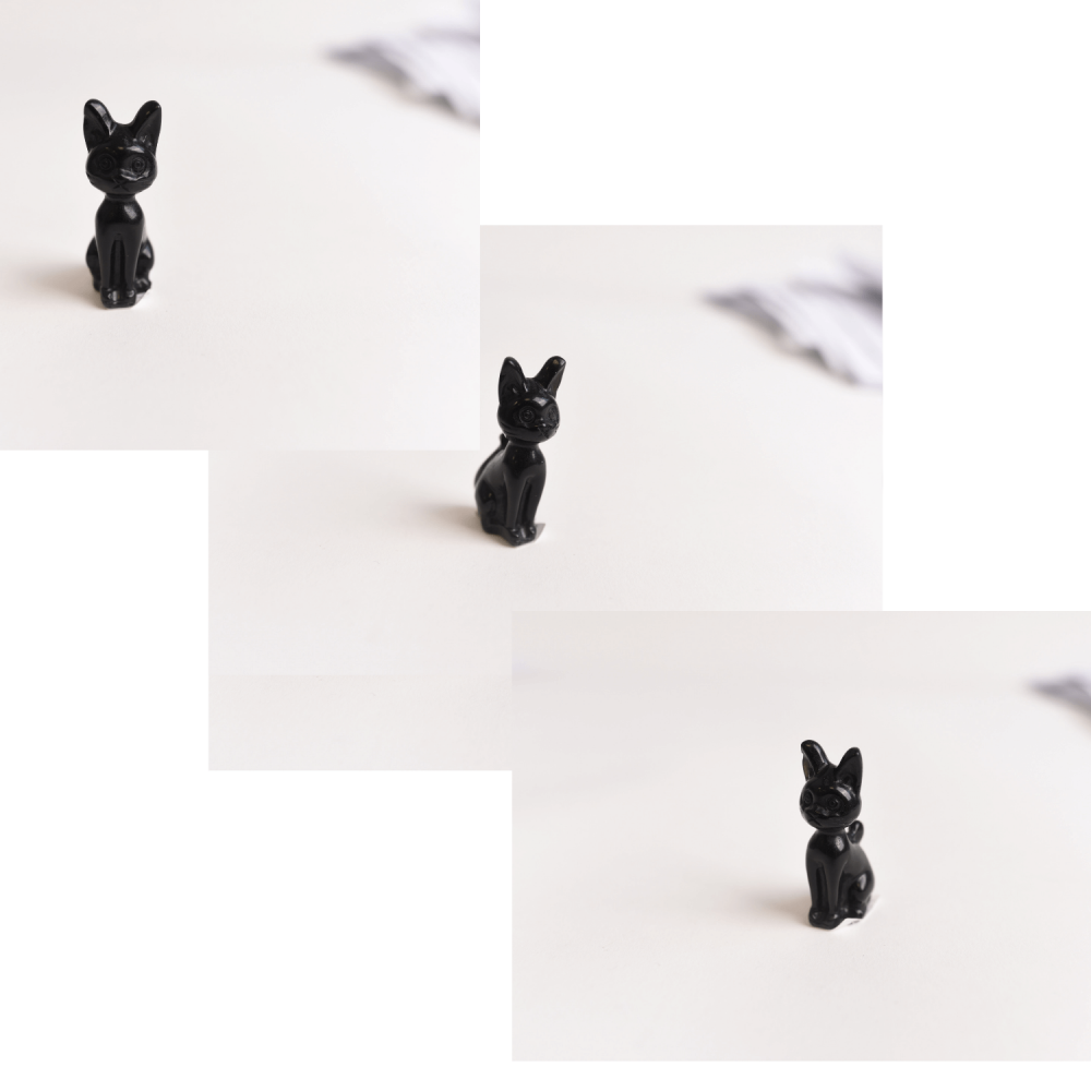 Paznica linistii – Pisicuta din Obsidian pentru Protectie si Claritate 5 cm inaltime [6]