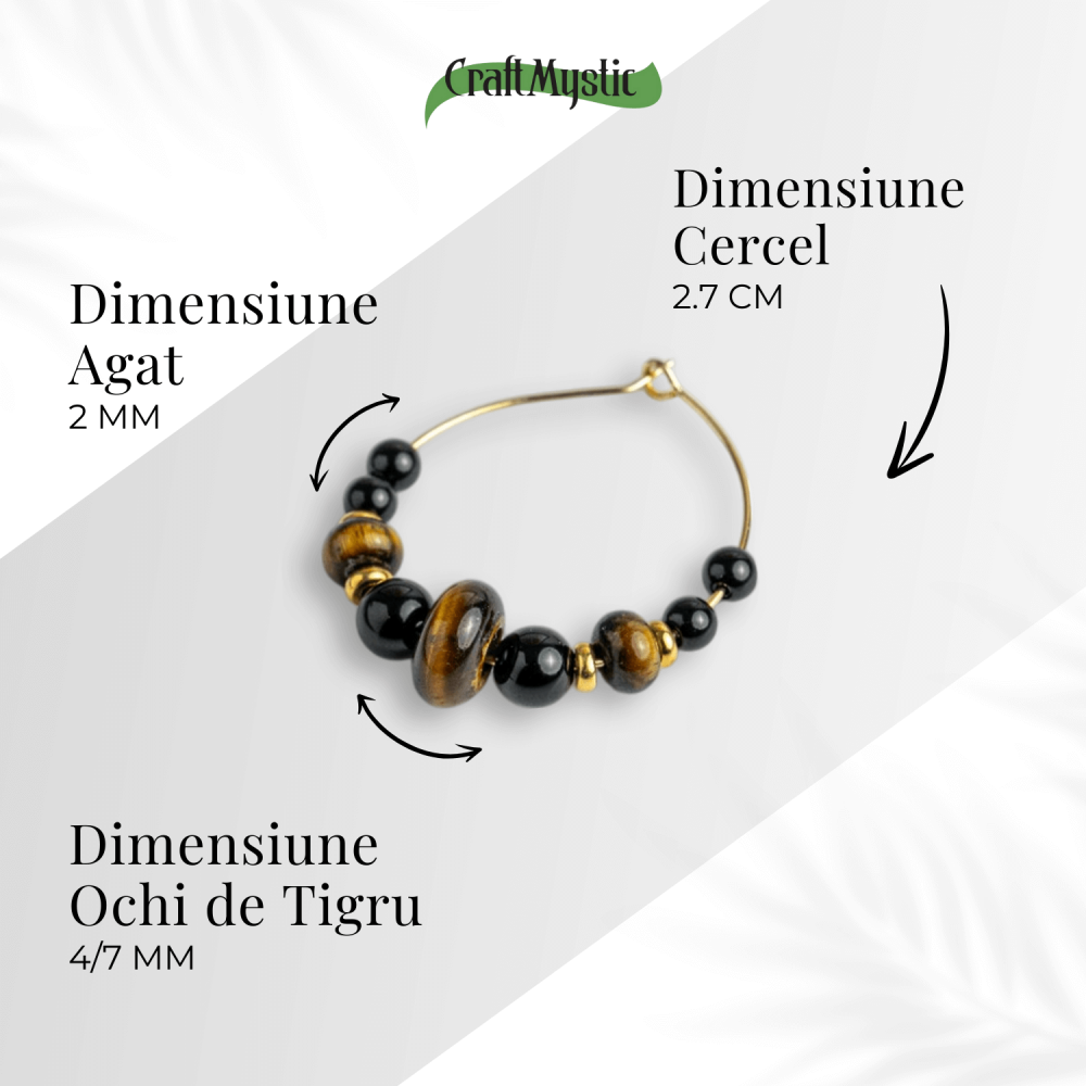 Putere Interioara – Cercei cu Ochi de Tigru si Agat Negru [4]