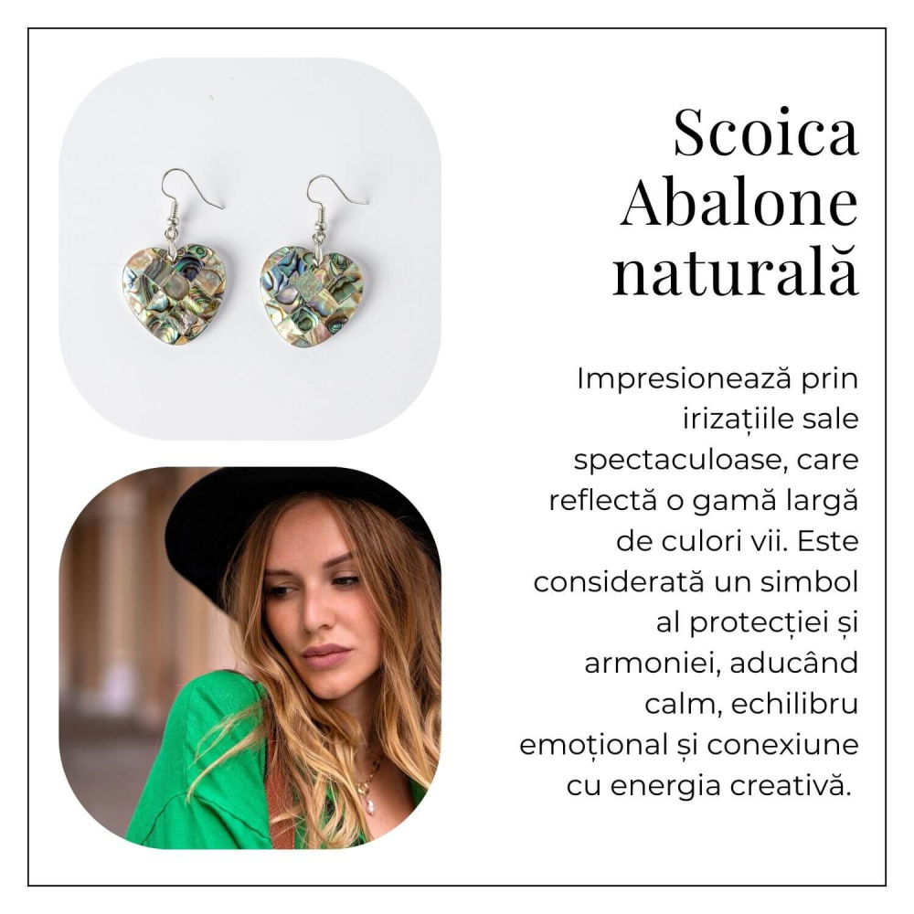 Armonie si Frumusete Naturala – Cercei Inima cu Scoica Abalone [6]