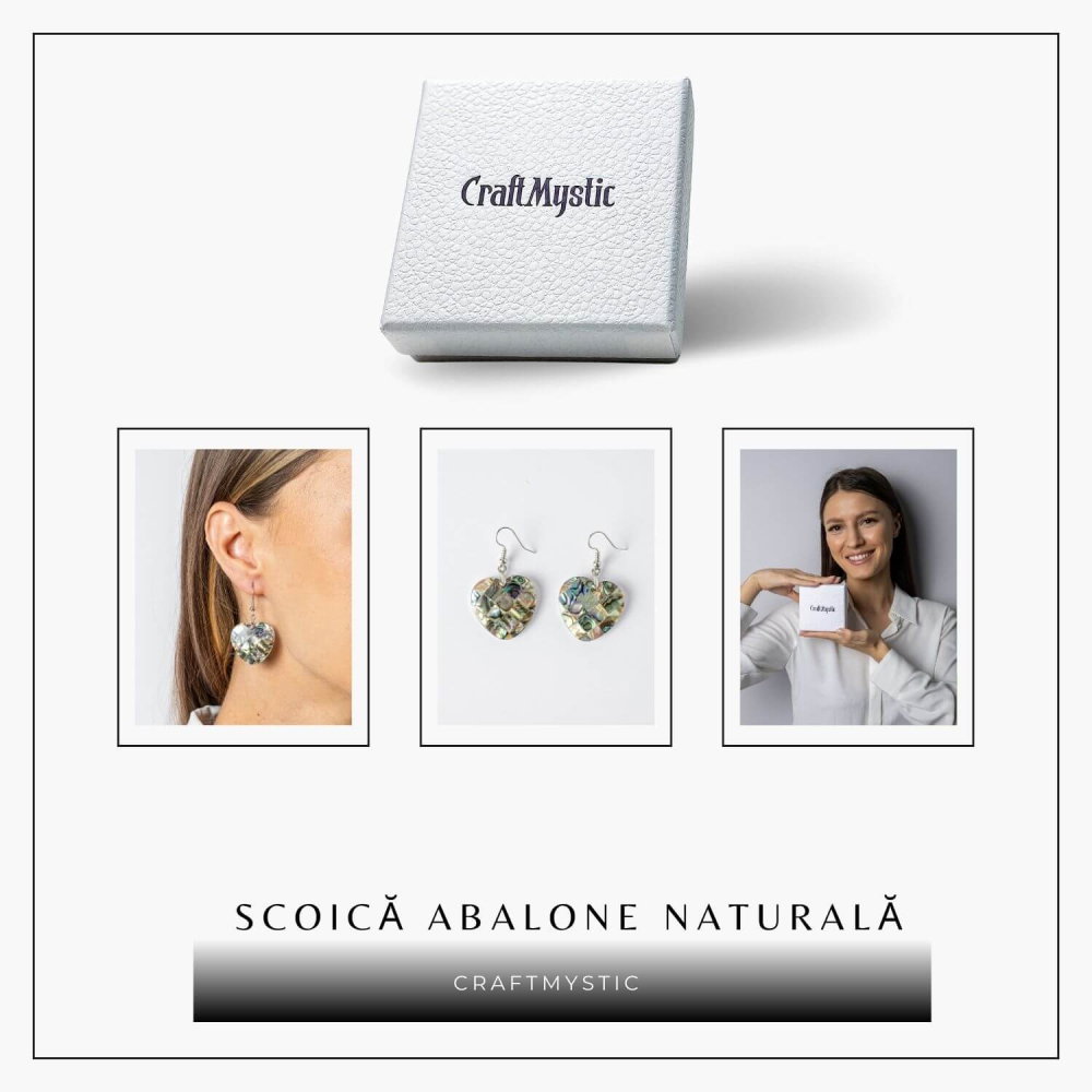 Armonie si Frumusete Naturala – Cercei Inima cu Scoica Abalone [8]