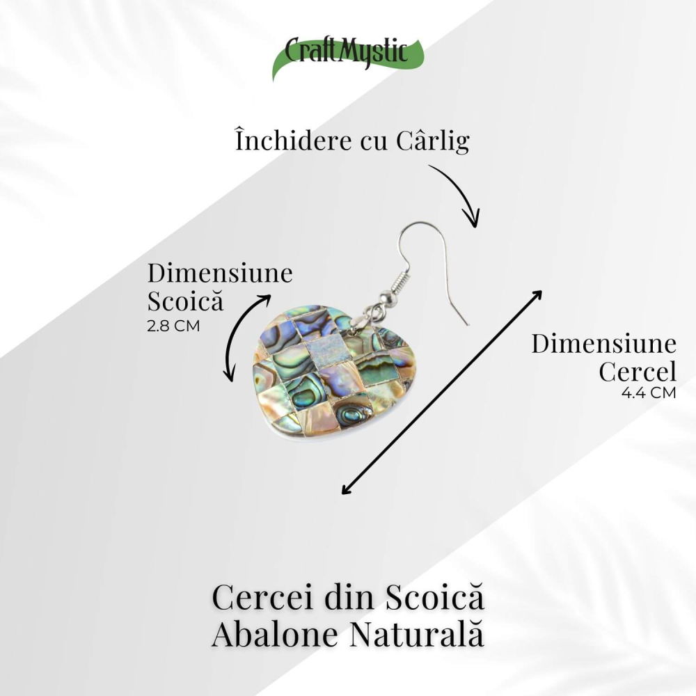 Armonie si Frumusete Naturala – Cercei Inima cu Scoica Abalone [4]