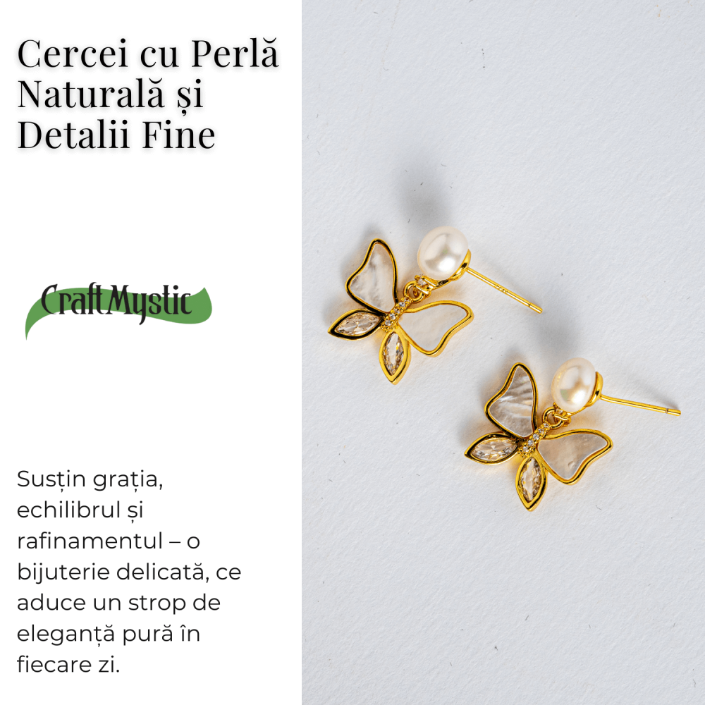 Zbor lin in fiecare zi – Cercei cu perla naturala si detalii fine [5]