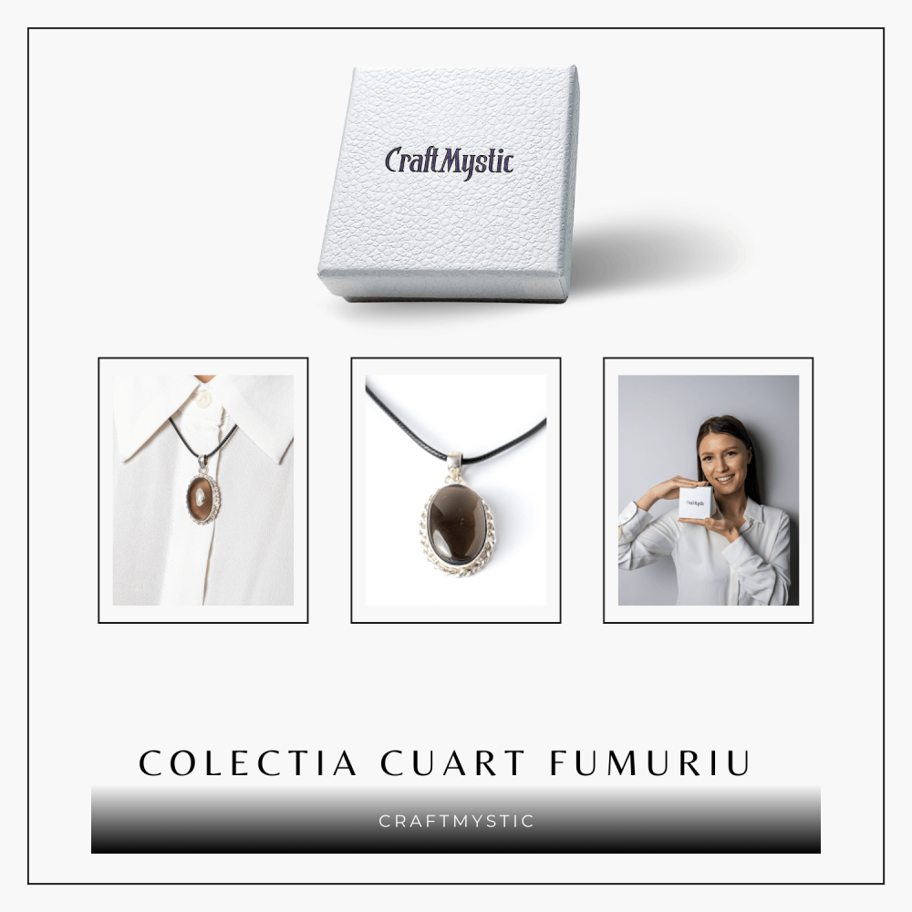 Colier cu Cuart Fumuriu Natural Oval/Rotund – Protectie si Echilibru [8]