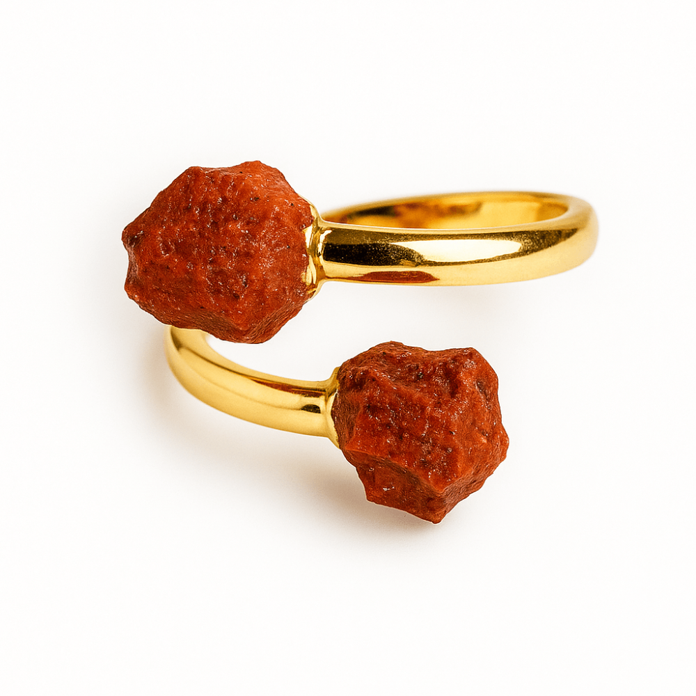 Energie si echilibru zilnic – Inel cu dublu jasp rosu brut [1]