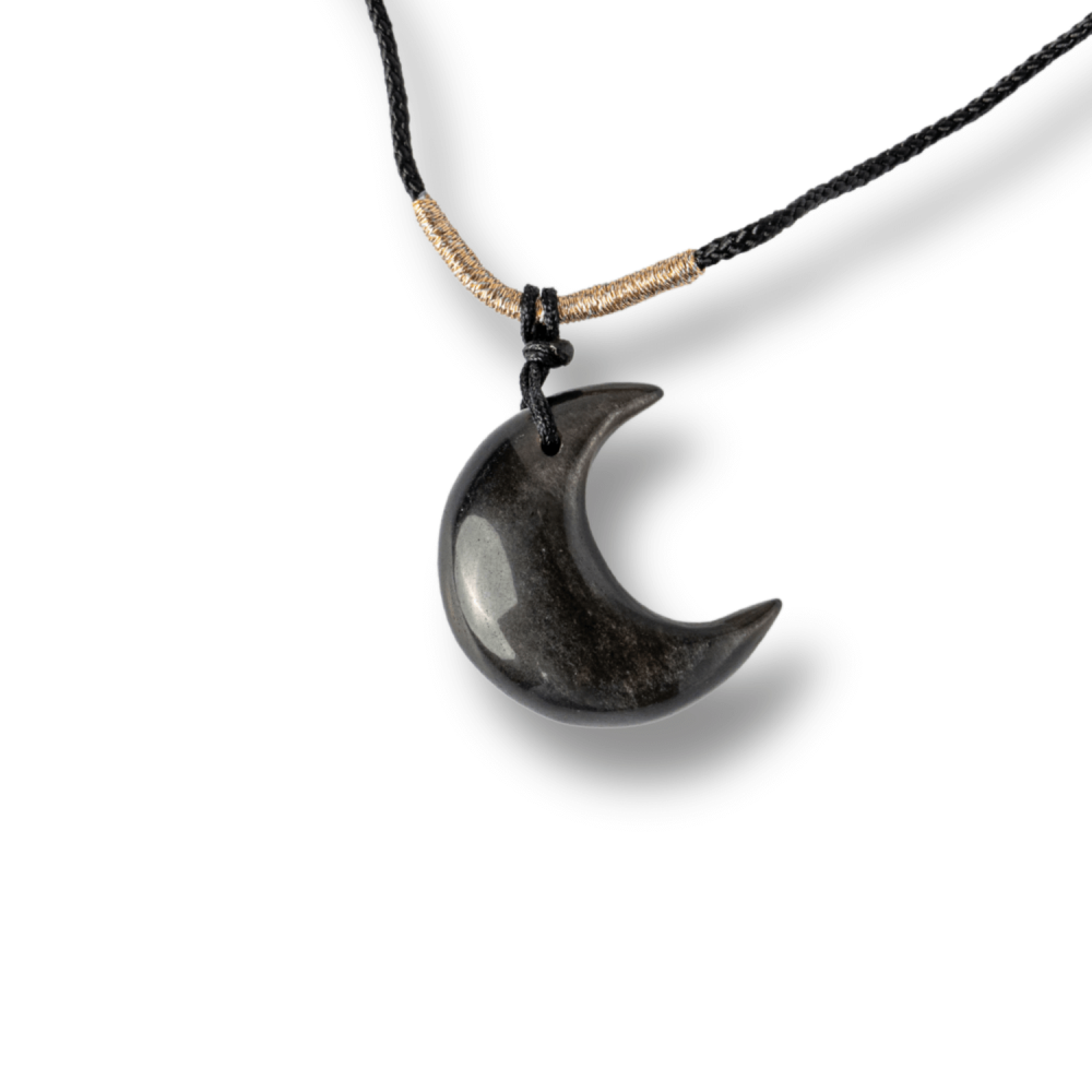 Protectie si Claritate – Colier Luna din Obsidian de Gheata Natural [9]