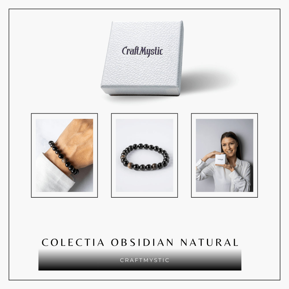 Claritate si Protectie – Bratara din Obsidian Auriu Natural de 8mm [8]