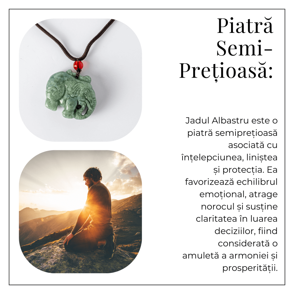 Noroc si Protectie – Colier Elefant din Jad Natural de Rusia [6]