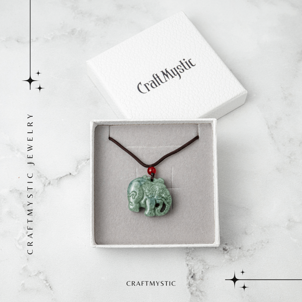 Noroc si Protectie – Colier Elefant din Jad Natural de Rusia [7]