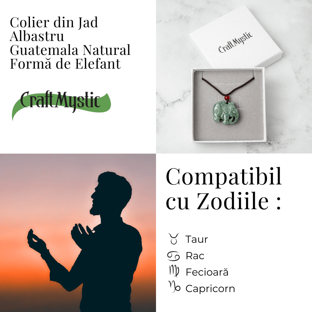 Noroc si Protectie – Colier Elefant din Jad Natural de Rusia [5]