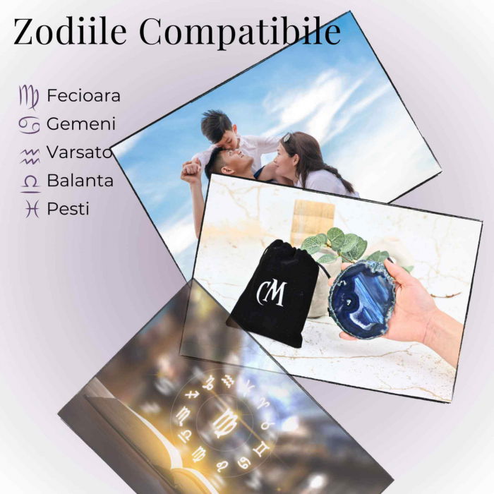 Felie de Agat Albastru in Forma Neregulata - Stimuleaza Creativitatea si Echilibrul Emotional [3]