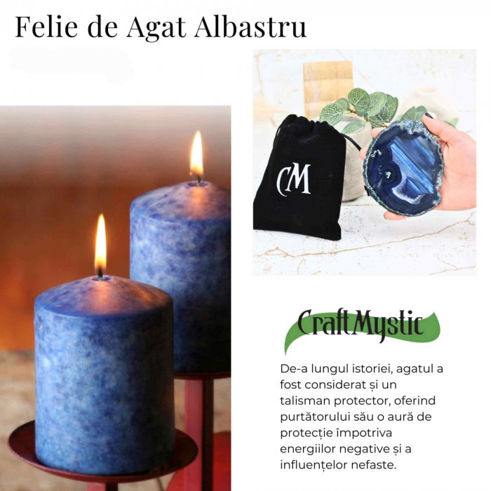 Felie de Agat Albastru 6-7 cm in Forma Neregulata [6]