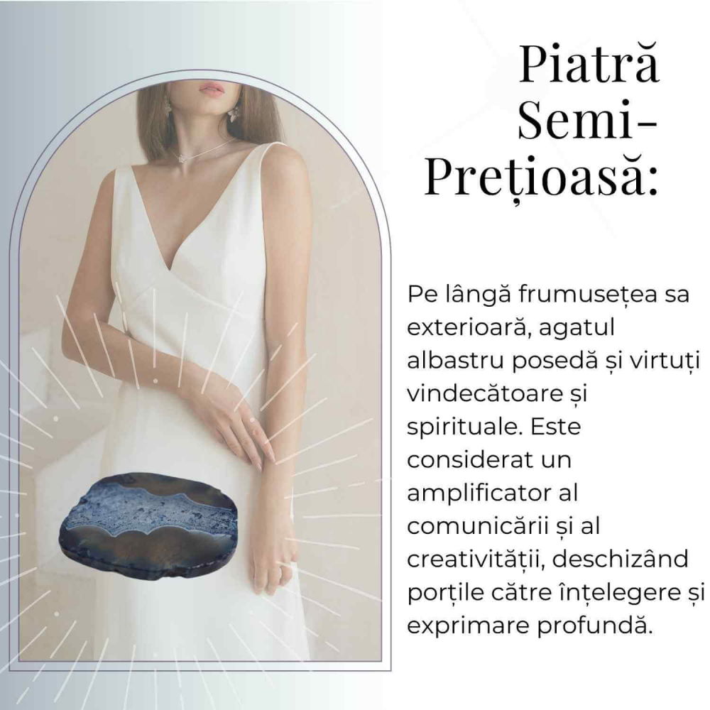 Felie de Agat Albastru 6-7 cm in Forma Neregulata [4]