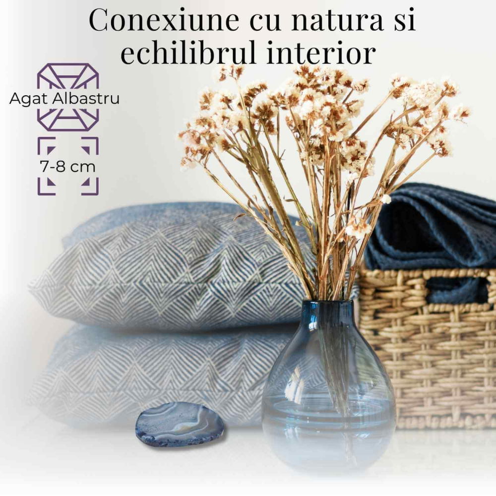 Felie de Agat Albastru 7-8 cm  forma neregulata– Calm si Claritate Mentala [3]