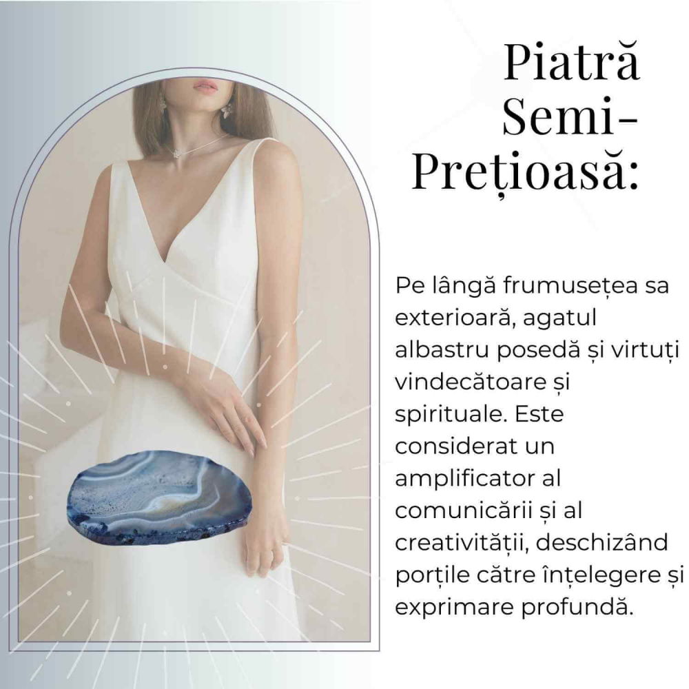 Felie de Agat Albastru 7-8 cm  forma neregulata– Calm si Claritate Mentala [2]