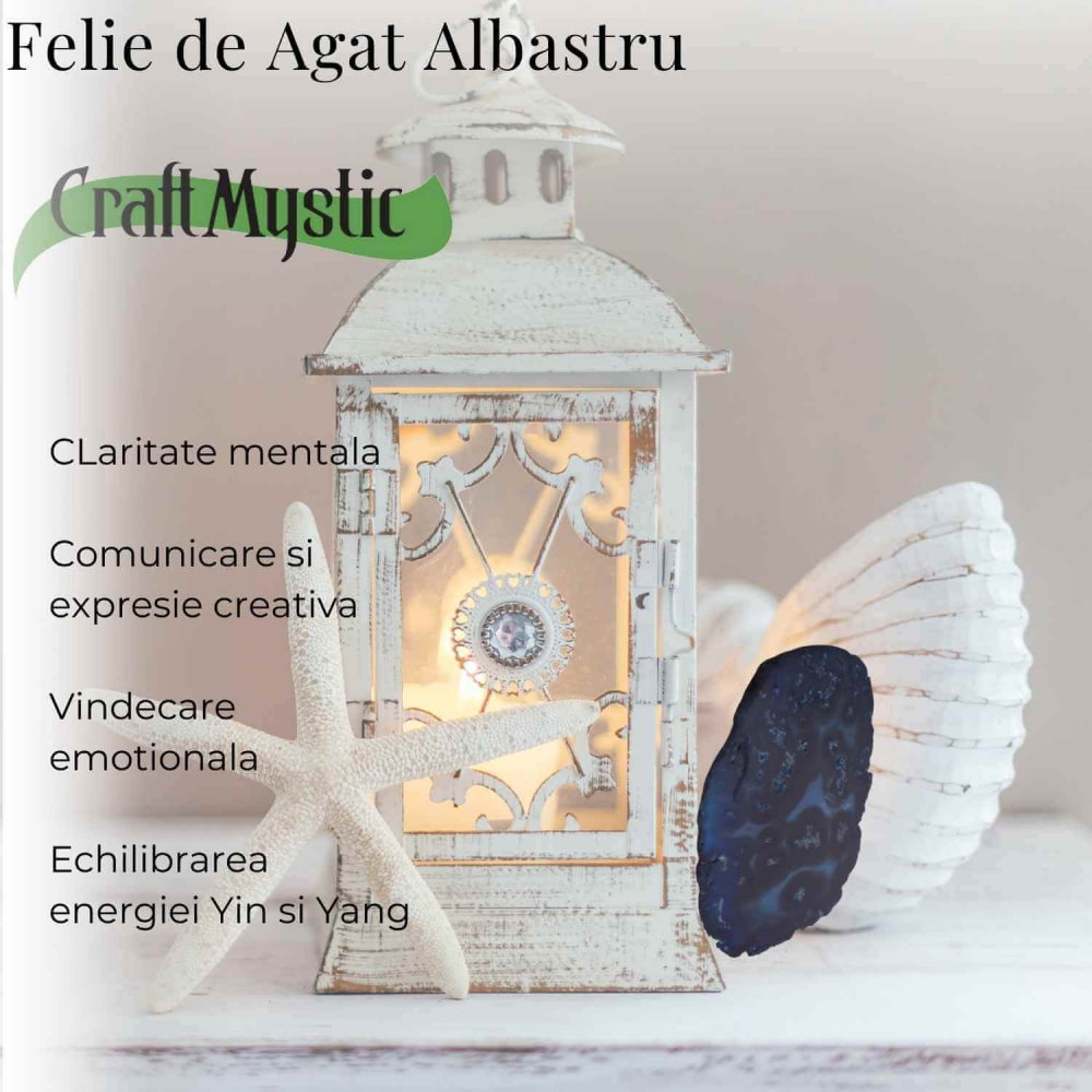 Felie de Agat Albastru 14-15 cm – Calm si Claritate Mentala [5]